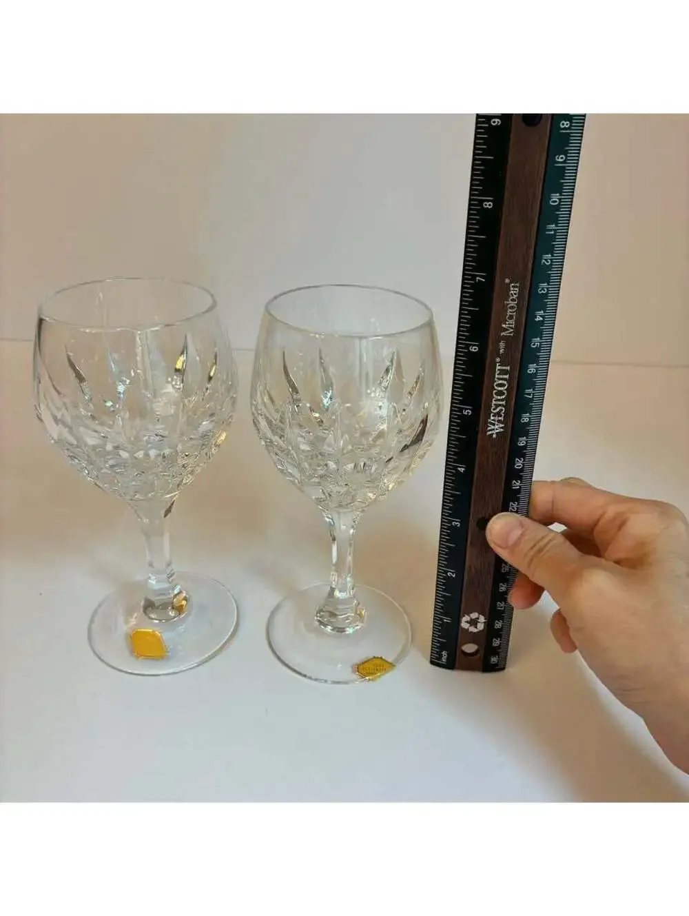 Set of 2 Vintage Nachtmann Patrizia Cut Crystal Wine Glasses West Germany